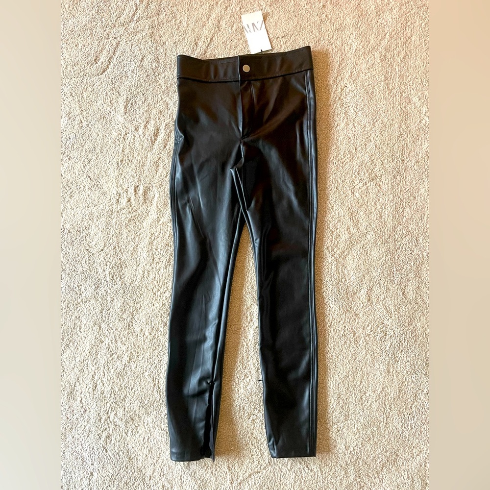 Zara Women’s Black Leather Leggings